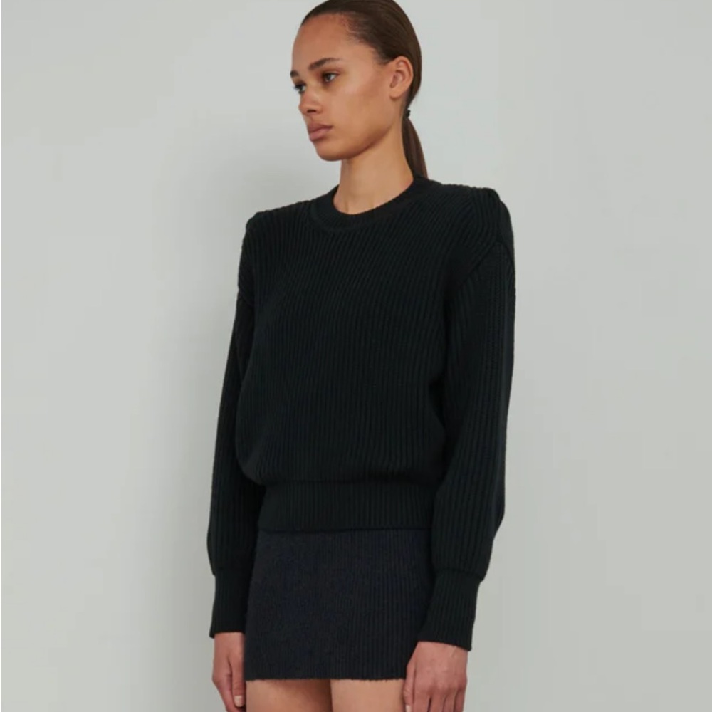 Wardrobe NY HB Knit sweater with shoulder pads L